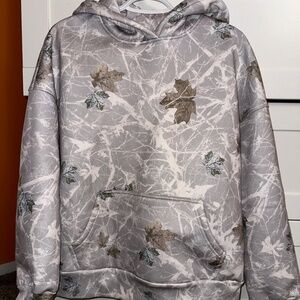 Fleece Lined Oversized Camo Hoodie Women's Size Small
